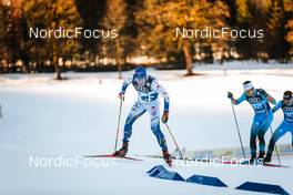 31.12.2021, Oberstdorf, Germany (GER): Calle Halfvarsson (SWE), Clement Parisse (FRA), (l-r)  - FIS world cup cross-country, tour de ski, mass men, Oberstdorf (GER). www.nordicfocus.com. © Modica/NordicFocus. Every downloaded picture is fee-liable.