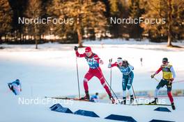 31.12.2021, Oberstdorf, Germany (GER): Alexander Bolshunov (RUS), Andrew Musgrave (GBR), Johannes Hoesflot Klaebo (NOR), (l-r)  - FIS world cup cross-country, tour de ski, mass men, Oberstdorf (GER). www.nordicfocus.com. © Modica/NordicFocus. Every downloaded picture is fee-liable.