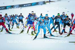 31.12.2021, Oberstdorf, Germany (GER): Ireneu Esteve Altimiras (AND), Maicol Rastelli (ITA), Paolo Ventura (ITA), (l-r)  - FIS world cup cross-country, tour de ski, mass men, Oberstdorf (GER). www.nordicfocus.com. © Modica/NordicFocus. Every downloaded picture is fee-liable.