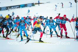 31.12.2021, Oberstdorf, Germany (GER): Francesco De Fabiani (ITA), Johannes Hoesflot Klaebo (NOR), Alexander Bolshunov (RUS), (l-r)  - FIS world cup cross-country, tour de ski, mass men, Oberstdorf (GER). www.nordicfocus.com. © Modica/NordicFocus. Every downloaded picture is fee-liable.