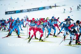 31.12.2021, Oberstdorf, Germany (GER): Andrey Melnichenko (RUS), Alexey Chervotkin (RUS), Iivo Niskanen (FIN), Martin Loewstroem Nyenget (NOR), (l-r)  - FIS world cup cross-country, tour de ski, mass men, Oberstdorf (GER). www.nordicfocus.com. © Modica/NordicFocus. Every downloaded picture is fee-liable.
