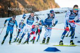 31.12.2021, Oberstdorf, Germany (GER): Martin Collet (FRA), Gustaf Berglund (SWE), Perttu Hyvarinen (FIN), (l-r)  - FIS world cup cross-country, tour de ski, mass men, Oberstdorf (GER). www.nordicfocus.com. © Modica/NordicFocus. Every downloaded picture is fee-liable.