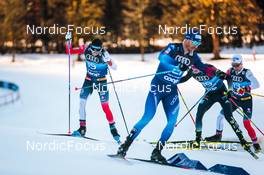 31.12.2021, Oberstdorf, Germany (GER): Sjur Roethe (NOR), Friedrich Moch (GER), Didrik Toenseth (NOR), (l-r)  - FIS world cup cross-country, tour de ski, mass men, Oberstdorf (GER). www.nordicfocus.com. © Modica/NordicFocus. Every downloaded picture is fee-liable.