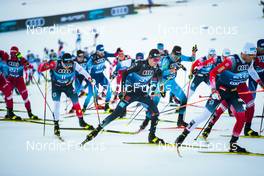 31.12.2021, Oberstdorf, Germany (GER): Martin Loewstroem Nyenget (NOR), Friedrich Moch (GER), Emil Iversen (NOR), (l-r)  - FIS world cup cross-country, tour de ski, mass men, Oberstdorf (GER). www.nordicfocus.com. © Modica/NordicFocus. Every downloaded picture is fee-liable.