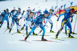 31.12.2021, Oberstdorf, Germany (GER): Candide Pralong (SUI), Paul Constantin Pepene (ROU), (l-r)  - FIS world cup cross-country, tour de ski, mass men, Oberstdorf (GER). www.nordicfocus.com. © Modica/NordicFocus. Every downloaded picture is fee-liable.