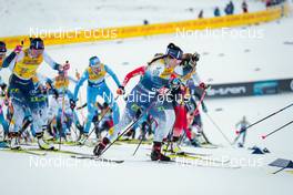 31.12.2021, Oberstdorf, Germany (GER): Kerttu Niskanen (FIN), Krista Parmakoski (FIN), (l-r)  - FIS world cup cross-country, tour de ski, mass women, Oberstdorf (GER). www.nordicfocus.com. © Modica/NordicFocus. Every downloaded picture is fee-liable.