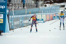 31.12.2021, Oberstdorf, Germany (GER): Jessie Diggins (USA), Frida Karlsson (SWE), (l-r)  - FIS world cup cross-country, tour de ski, mass women, Oberstdorf (GER). www.nordicfocus.com. © Modica/NordicFocus. Every downloaded picture is fee-liable.