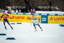 31.12.2021, Oberstdorf, Germany (GER): Jessie Diggins (USA), Ebba Andersson (SWE), (l-r)  - FIS world cup cross-country, tour de ski, mass women, Oberstdorf (GER). www.nordicfocus.com. © Modica/NordicFocus. Every downloaded picture is fee-liable.