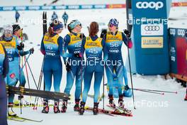 31.12.2021, Oberstdorf, Germany (GER): Nadine Faehndrich (SUI), Lydia Hiernickel (SUI), Nadja Kaelin (SUI), Laurien Van Der Graaff (SUI), (l-r)  - FIS world cup cross-country, tour de ski, mass women, Oberstdorf (GER). www.nordicfocus.com. © Modica/NordicFocus. Every downloaded picture is fee-liable.