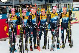 31.12.2021, Oberstdorf, Germany (GER): Sofie Krehl (GER), Katherine Sauerbrey (GER), Pia Fink (GER), Coletta Rydzek (GER), Laura Gimmler (GER), Lisa Lohmann (GER), (l-r)  - FIS world cup cross-country, tour de ski, mass women, Oberstdorf (GER). www.nordicfocus.com. © Modica/NordicFocus. Every downloaded picture is fee-liable.