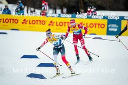 31.12.2021, Oberstdorf, Germany (GER): Heidi Weng (NOR), Tatiana Sorina (RUS), (l-r)  - FIS world cup cross-country, tour de ski, mass women, Oberstdorf (GER). www.nordicfocus.com. © Modica/NordicFocus. Every downloaded picture is fee-liable.