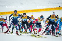31.12.2021, Oberstdorf, Germany (GER): Alayna Sonnesyn (USA), Katerina Janatova (CZE), Anna Svendsen (NOR), (l-r)  - FIS world cup cross-country, tour de ski, mass women, Oberstdorf (GER). www.nordicfocus.com. © Modica/NordicFocus. Every downloaded picture is fee-liable.