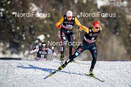 15.01.2021, Val di Fiemme, Italy (ITA): Vinzenz Geiger (GER), Eric Frenzel (GER), (l-r)  - FIS world cup nordic combined men, individual Gundersen HS106/10km, Val di Fiemme (ITA). www.nordicfocus.com. © Modica/NordicFocus. Every downloaded picture is fee-liable.