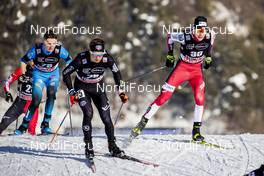 15.01.2021, Val di Fiemme, Italy (ITA): Niklas Malacinski (USA), Andreas Skoglund (NOR), (l-r)  - FIS world cup nordic combined men, individual Gundersen HS106/10km, Val di Fiemme (ITA). www.nordicfocus.com. © Modica/NordicFocus. Every downloaded picture is fee-liable.