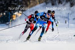 15.01.2021, Val di Fiemme, Italy (ITA): Laurent Muhlethaler (FRA), Ryota Yamamoto (JPN), (l-r)  - FIS world cup nordic combined men, individual Gundersen HS106/10km, Val di Fiemme (ITA). www.nordicfocus.com. © Modica/NordicFocus. Every downloaded picture is fee-liable.