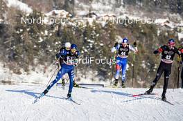 15.01.2021, Val di Fiemme, Italy (ITA): Raffaele Buzzi (ITA), Taylor Fletcher (USA), Jan Vytrval (CZE), (l-r)  - FIS world cup nordic combined men, individual Gundersen HS106/10km, Val di Fiemme (ITA). www.nordicfocus.com. © Modica/NordicFocus. Every downloaded picture is fee-liable.