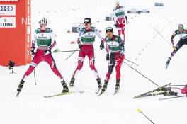 17.01.2021, Val di Fiemme, Italy (ITA): Jens Luraas Oftebro (NOR), Andreas Skoglund (NOR), Akito Watabe (JPN), (l-r)  - FIS world cup nordic combined men, individual Gundersen HS106/10km, Val di Fiemme (ITA). www.nordicfocus.com. © Modica/NordicFocus. Every downloaded picture is fee-liable.
