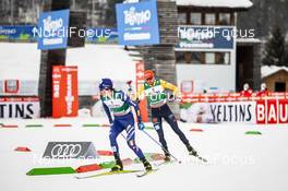 17.01.2021, Val di Fiemme, Italy (ITA): Samuel Costa (ITA), Johannes Rydzek (GER), (l-r)  - FIS world cup nordic combined men, individual Gundersen HS106/10km, Val di Fiemme (ITA). www.nordicfocus.com. © Modica/NordicFocus. Every downloaded picture is fee-liable.