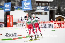 17.01.2021, Val di Fiemme, Italy (ITA): Jens Luraas Oftebro (NOR), Magnus Krog (NOR), (l-r)  - FIS world cup nordic combined men, individual Gundersen HS106/10km, Val di Fiemme (ITA). www.nordicfocus.com. © Modica/NordicFocus. Every downloaded picture is fee-liable.