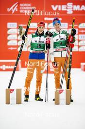 17.01.2021, Val di Fiemme, Italy (ITA): Eric Frenzel (GER), Vinzenz Geiger (GER), (l-r)  - FIS world cup nordic combined men, individual Gundersen HS106/10km, Val di Fiemme (ITA). www.nordicfocus.com. © Modica/NordicFocus. Every downloaded picture is fee-liable.