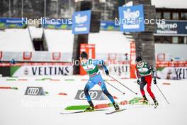 17.01.2021, Val di Fiemme, Italy (ITA): Laurent Muhlethaler (FRA), Ryota Yamamoto (JPN), (l-r)  - FIS world cup nordic combined men, individual Gundersen HS106/10km, Val di Fiemme (ITA). www.nordicfocus.com. © Modica/NordicFocus. Every downloaded picture is fee-liable.