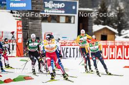 17.01.2021, Val di Fiemme, Italy (ITA): Eric Frenzel (GER), Vinzenz Geiger (GER), Martin Fritz (AUT), (l-r)  - FIS world cup nordic combined men, individual Gundersen HS106/10km, Val di Fiemme (ITA). www.nordicfocus.com. © Modica/NordicFocus. Every downloaded picture is fee-liable.