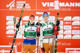 17.01.2021, Val di Fiemme, Italy (ITA): Eric Frenzel (GER), Vinzenz Geiger (GER), (l-r)  - FIS world cup nordic combined men, individual Gundersen HS106/10km, Val di Fiemme (ITA). www.nordicfocus.com. © Modica/NordicFocus. Every downloaded picture is fee-liable.