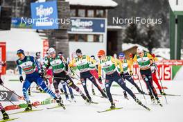 17.01.2021, Val di Fiemme, Italy (ITA): Ilkka Herola (FIN), Martin Fritz (AUT), Fabian Riessle (GER), Eric Frenzel (GER), Vinzenz Geiger (GER), (l-r)  - FIS world cup nordic combined men, individual Gundersen HS106/10km, Val di Fiemme (ITA). www.nordicfocus.com. © Modica/NordicFocus. Every downloaded picture is fee-liable.
