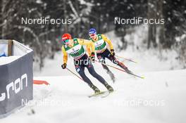 17.01.2021, Val di Fiemme, Italy (ITA): Terence Weber (GER), Manuel Faisst (GER), (l-r)  - FIS world cup nordic combined men, individual Gundersen HS106/10km, Val di Fiemme (ITA). www.nordicfocus.com. © Modica/NordicFocus. Every downloaded picture is fee-liable.