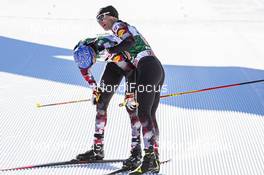 16.01.2021, Val di Fiemme, Italy (ITA): Lukas Greiderer (AUT), Johannes Lamparter (AUT), (l-r)  - FIS world cup nordic combined men, team sprint HS106/2x7.5km, Val di Fiemme (ITA). www.nordicfocus.com. © Modica/NordicFocus. Every downloaded picture is fee-liable.