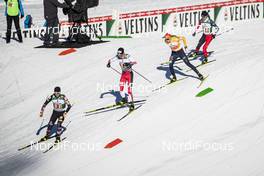 16.01.2021, Val di Fiemme, Italy (ITA): Johannes Lamparter (AUT), Espen Bjoernstad (NOR), Eric Frenzel (GER), Ryota Yamamoto (JPN), (l-r)  - FIS world cup nordic combined men, team sprint HS106/2x7.5km, Val di Fiemme (ITA). www.nordicfocus.com. © Modica/NordicFocus. Every downloaded picture is fee-liable.