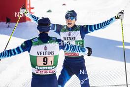 16.01.2021, Val di Fiemme, Italy (ITA): Ilkka Herola (FIN), Eero Hirvonen (FIN), (l-r)  - FIS world cup nordic combined men, team sprint HS106/2x7.5km, Val di Fiemme (ITA). www.nordicfocus.com. © Modica/NordicFocus. Every downloaded picture is fee-liable.