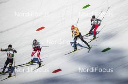 16.01.2021, Val di Fiemme, Italy (ITA): Johannes Lamparter (AUT), Espen Bjoernstad (NOR), Eric Frenzel (GER), Ryota Yamamoto (JPN), (l-r)  - FIS world cup nordic combined men, team sprint HS106/2x7.5km, Val di Fiemme (ITA). www.nordicfocus.com. © Modica/NordicFocus. Every downloaded picture is fee-liable.