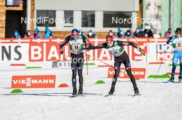 16.01.2021, Val di Fiemme, Italy (ITA): Taylor Fletcher (USA), Ben Loomis (USA), (l-r)  - FIS world cup nordic combined men, team sprint HS106/2x7.5km, Val di Fiemme (ITA). www.nordicfocus.com. © Modica/NordicFocus. Every downloaded picture is fee-liable.