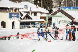 16.01.2021, Val di Fiemme, Italy (ITA): Ilkka Herola (FIN), Johannes Rydzek (GER), Lukas Klapfer (AUT), (l-r)  - FIS world cup nordic combined men, team sprint HS106/2x7.5km, Val di Fiemme (ITA). www.nordicfocus.com. © Modica/NordicFocus. Every downloaded picture is fee-liable.