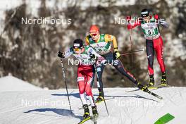 16.01.2021, Val di Fiemme, Italy (ITA): Julian Schmid (GER), Akito Watabe (JPN), Andreas Skoglund (NOR), (l-r)  - FIS world cup nordic combined men, team sprint HS106/2x7.5km, Val di Fiemme (ITA). www.nordicfocus.com. © Modica/NordicFocus. Every downloaded picture is fee-liable.