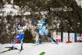 16.01.2021, Val di Fiemme, Italy (ITA): Jan Vytrval (CZE), Matteo Baud (FRA), (l-r)  - FIS world cup nordic combined men, team sprint HS106/2x7.5km, Val di Fiemme (ITA). www.nordicfocus.com. © Modica/NordicFocus. Every downloaded picture is fee-liable.