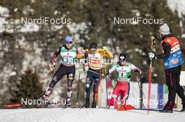 16.01.2021, Val di Fiemme, Italy (ITA): Lukas Greiderer (AUT), Fabian Riessle (GER), Joergen Graabak (NOR), (l-r)  - FIS world cup nordic combined men, team sprint HS106/2x7.5km, Val di Fiemme (ITA). www.nordicfocus.com. © Modica/NordicFocus. Every downloaded picture is fee-liable.