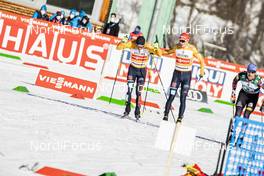 16.01.2021, Val di Fiemme, Italy (ITA): Eric Frenzel (GER), Fabian Riessle (GER), (l-r)  - FIS world cup nordic combined men, team sprint HS106/2x7.5km, Val di Fiemme (ITA). www.nordicfocus.com. © Modica/NordicFocus. Every downloaded picture is fee-liable.