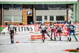 16.01.2021, Val di Fiemme, Italy (ITA): Lukas Klapfer (AUT), Martin Fritz (AUT), Yoshito Watabe (JPN), Akito Watabe (JPN), (l-r)  - FIS world cup nordic combined men, team sprint HS106/2x7.5km, Val di Fiemme (ITA). www.nordicfocus.com. © Modica/NordicFocus. Every downloaded picture is fee-liable.