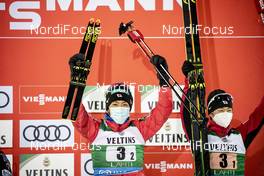 24.01.2021 Lahti, Finland (FIN): Akito Watabe (JPN), Ryota Yamamoto (JPN), (l-r) - FIS world cup nordic combined men, team sprint HS130/2x7.5km, Lahti (FIN). www.nordicfocus.com. © Modica/NordicFocus. Every downloaded picture is fee-liable.