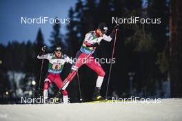 24.01.2021 Lahti, Finland (FIN): Joergen Graabak (NOR), Espen Bjoernstad (NOR), (l-r)  - FIS world cup nordic combined men, team sprint HS130/2x7.5km, Lahti (FIN). www.nordicfocus.com. © Modica/NordicFocus. Every downloaded picture is fee-liable.