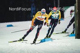 24.01.2021 Lahti, Finland (FIN): Vinzenz Geiger (GER), Terence Weber (GER), (l-r)  - FIS world cup nordic combined men, team sprint HS130/2x7.5km, Lahti (FIN). www.nordicfocus.com. © Modica/NordicFocus. Every downloaded picture is fee-liable.