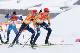 30.01.2021, Seefeld, Austria (AUT): Terence Weber (GER), Eric Frenzel (GER) (l-r)  - FIS world cup nordic combined men, individual gundersen HS109/10km, Seefeld (AUT). www.nordicfocus.com. © Volk/NordicFocus. Every downloaded picture is fee-liable.