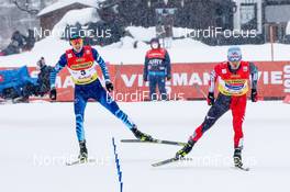 30.01.2021, Seefeld, Austria (AUT): Illkka Herola (FIN), Akito Watabe (JPN) (l-r)  - FIS world cup nordic combined men, individual gundersen HS109/10km, Seefeld (AUT). www.nordicfocus.com. © Volk/NordicFocus. Every downloaded picture is fee-liable.