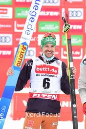 06.02.2021, Klingenthal, Germany (GER): Fabian Riessle (GER), podium - FIS world cup nordic combined men, individual gundersen HS140/10km, Klingenthal (GER). www.nordicfocus.com. © Reichert/NordicFocus. Every downloaded picture is fee-liable.