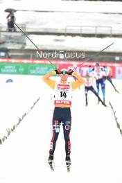 06.02.2021, Klingenthal, Germany (GER): Vinzenz Geiger (GER), podium - FIS world cup nordic combined men, individual gundersen HS140/10km, Klingenthal (GER). www.nordicfocus.com. © Reichert/NordicFocus. Every downloaded picture is fee-liable.