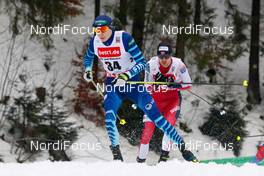 06.02.2021, Klingenthal, Germany (GER): Eero Hirvonen (FIN), Joergen Graabak (NOR) (l-r)  - FIS world cup nordic combined men, individual gundersen HS140/10km, Klingenthal (GER). www.nordicfocus.com. © Volk/NordicFocus. Every downloaded picture is fee-liable.