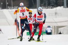 07.02.2021, Klingenthal, Germany (GER): Vinzenz Geiger (GER), Akito Watabe (JPN) (l-r)  - FIS world cup nordic combined men, individual gundersen HS140/10km, Klingenthal (GER). www.nordicfocus.com. © Volk/NordicFocus. Every downloaded picture is fee-liable.