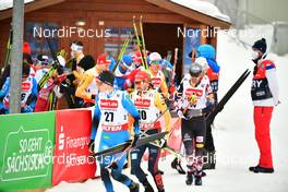 07.02.2021, Klingenthal, Germany (GER): Laurent Muhlethaler (FRA), Johannes Rydzek (GER) - FIS world cup nordic combined men, individual gundersen HS140/10km, Klingenthal (GER). www.nordicfocus.com. © Reichert/NordicFocus. Every downloaded picture is fee-liable.